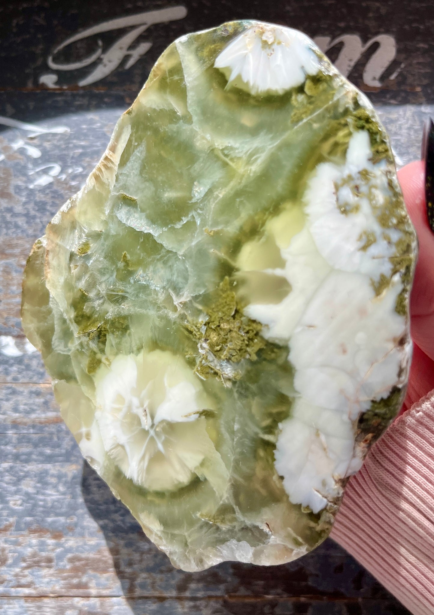 Gorgeous AAA Prehnite Polished Slab from Australia *Tucson Gem Show Exclusive*