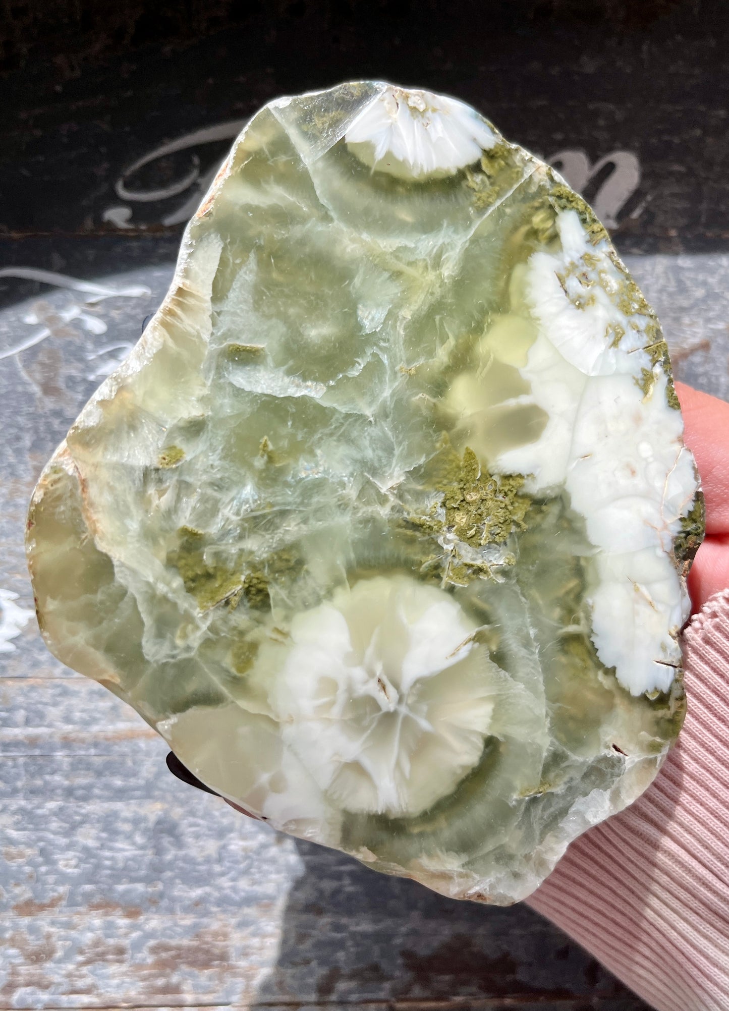 Gorgeous AAA Prehnite Polished Slab from Australia *Tucson Gem Show Exclusive*