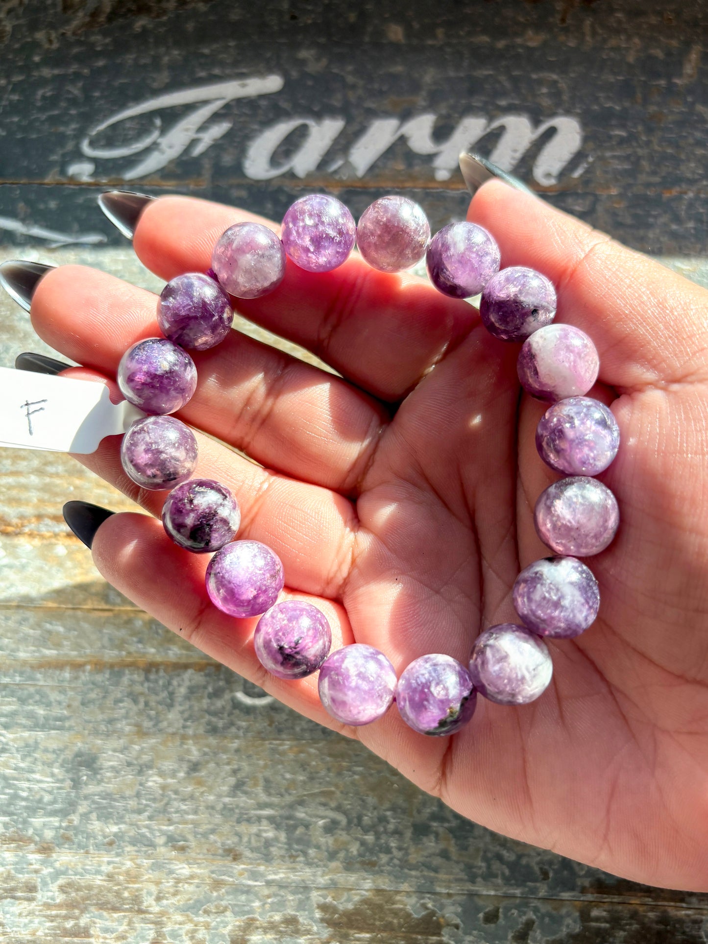 Gorgeous Gemmy Purple Purple Lepidolite Bracelet from Brazil | F