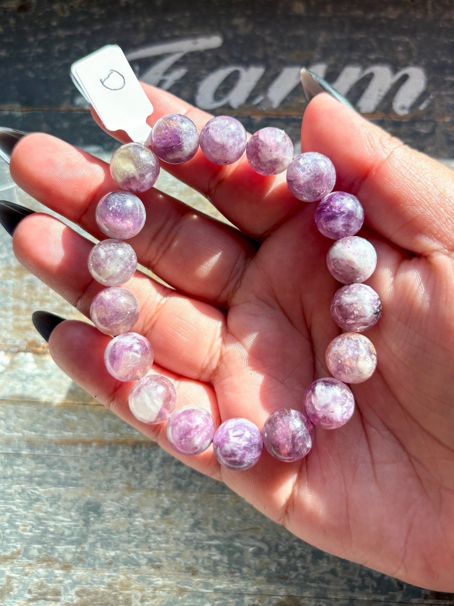 Gorgeous Gemmy Purple Purple Lepidolite Bracelet from Brazil | D