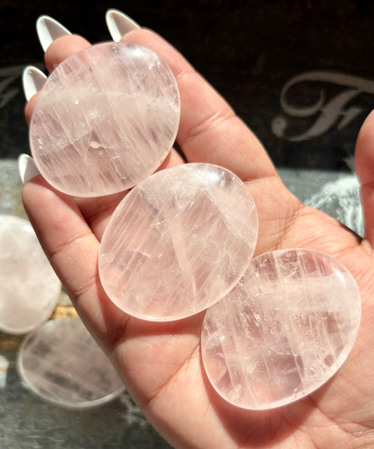 One (1) Gorgeous Translucent Rose Quartz Flat Stone