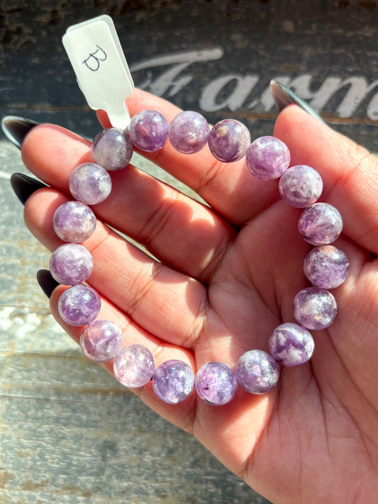 Gorgeous Gemmy Purple Purple Lepidolite Bracelet from Brazil | B