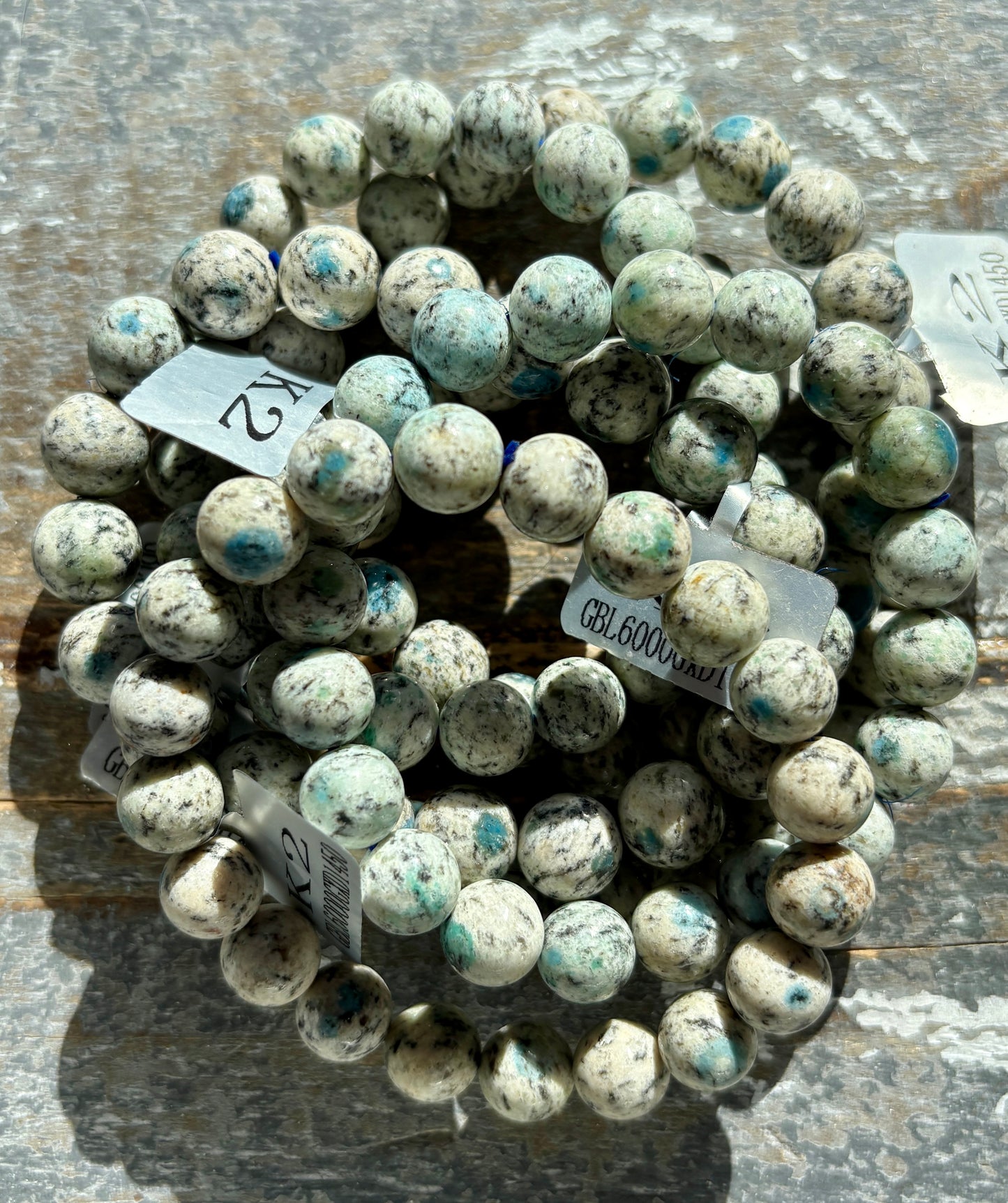 One (1) Gorgeous Blue & Green K2 Bracelet | 9-10mm