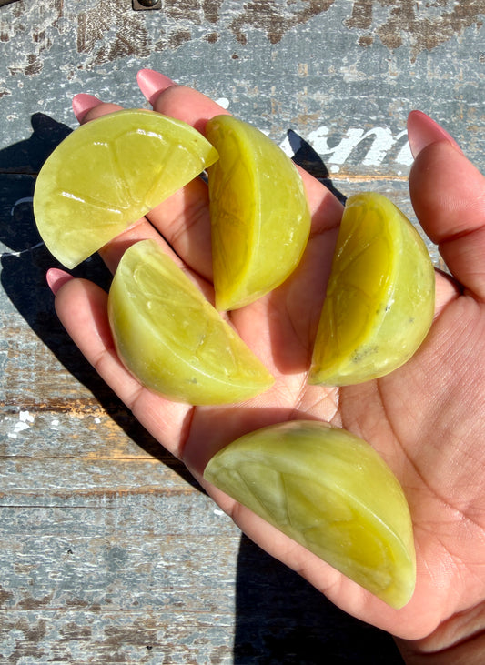 One (1) Lime Serpentine Lime | Intuitively Chosen