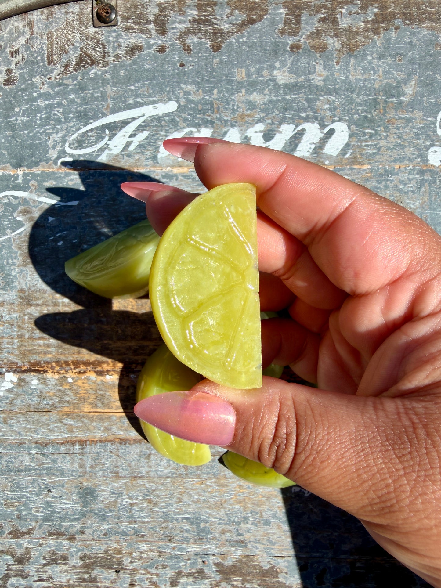 One (1) Lime Serpentine Lime | Intuitively Chosen