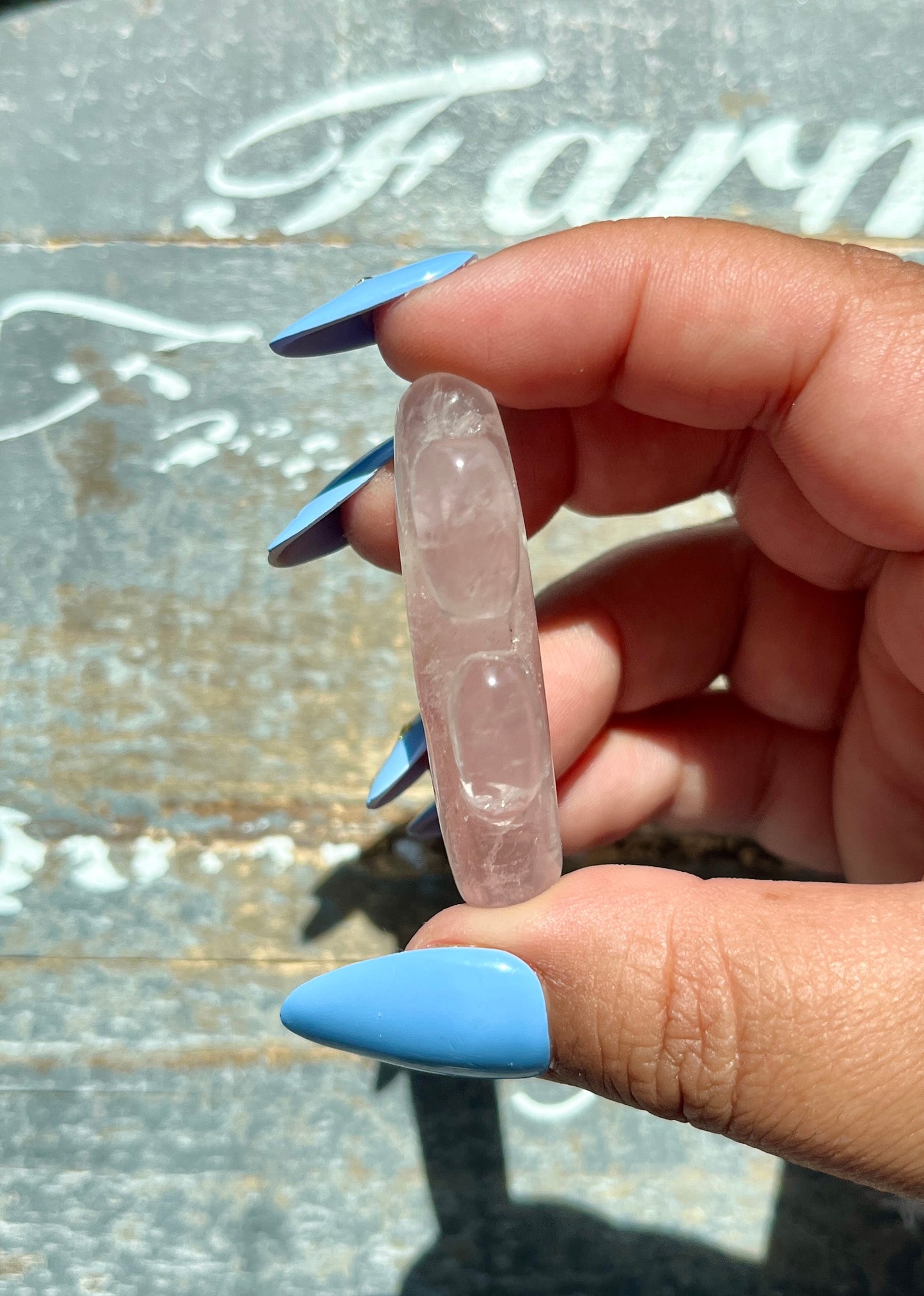 Adorable Hand Carved Mini Rose Quartz Cactus