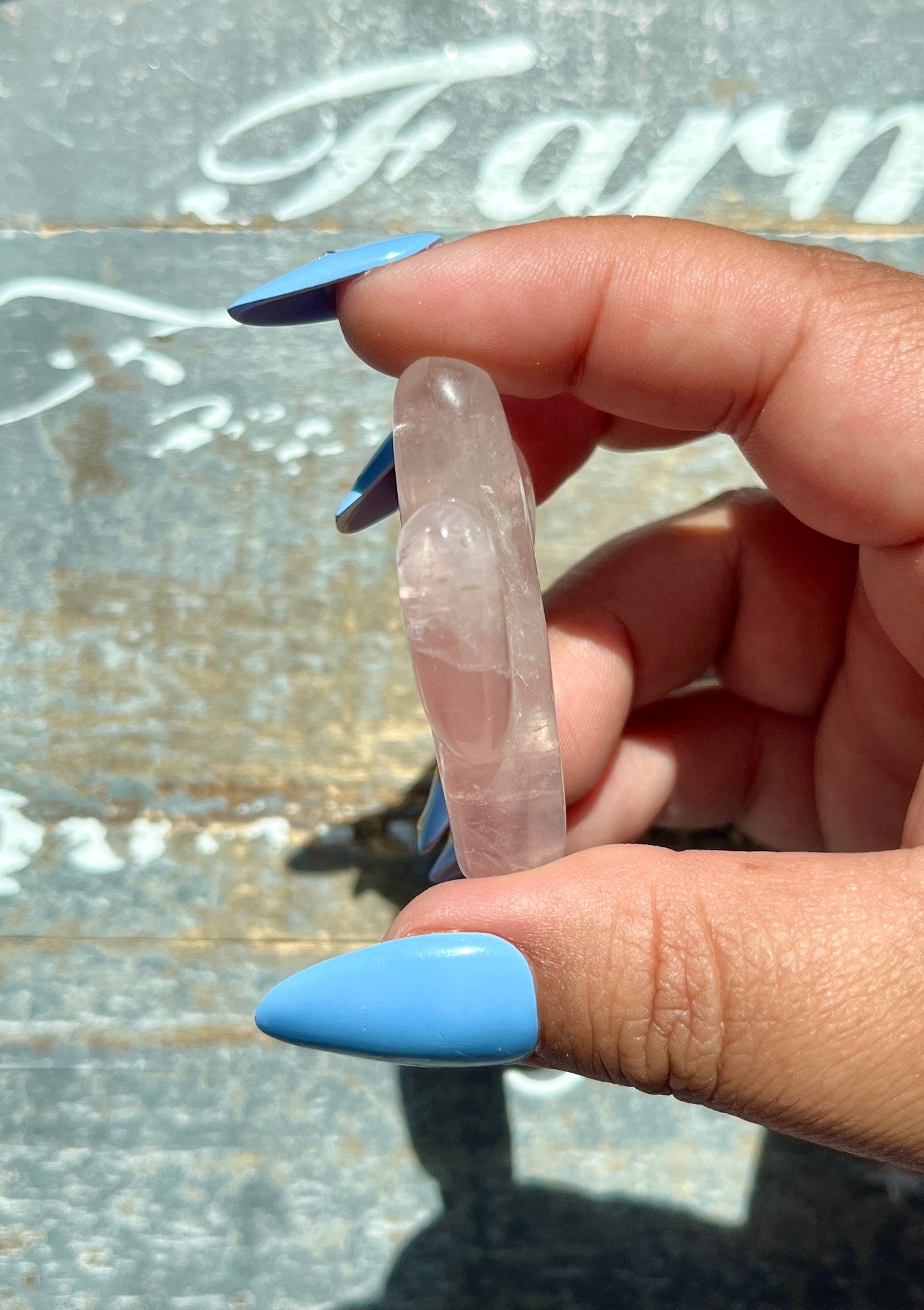 Adorable Hand Carved Mini Rose Quartz Cactus