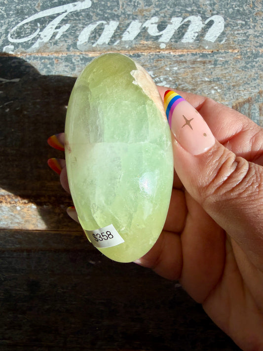 Gorgeous Polished Green Apophyllite Lingam | India | Opt Z