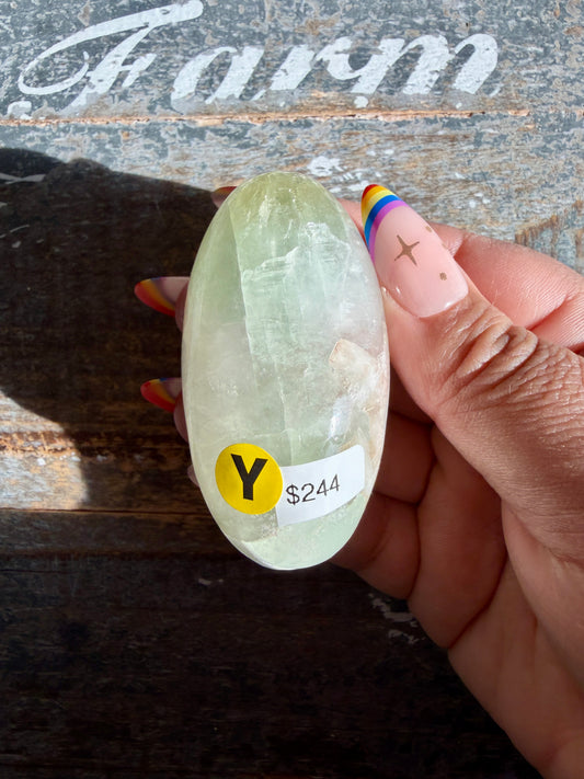 Gorgeous Polished Green Apophyllite Lingam | India | Opt Y