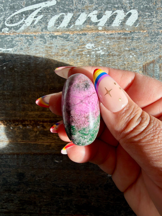 Gorgeous Pink Cobalto Calcite w/ Malachite Lingam | Africa | Opt T