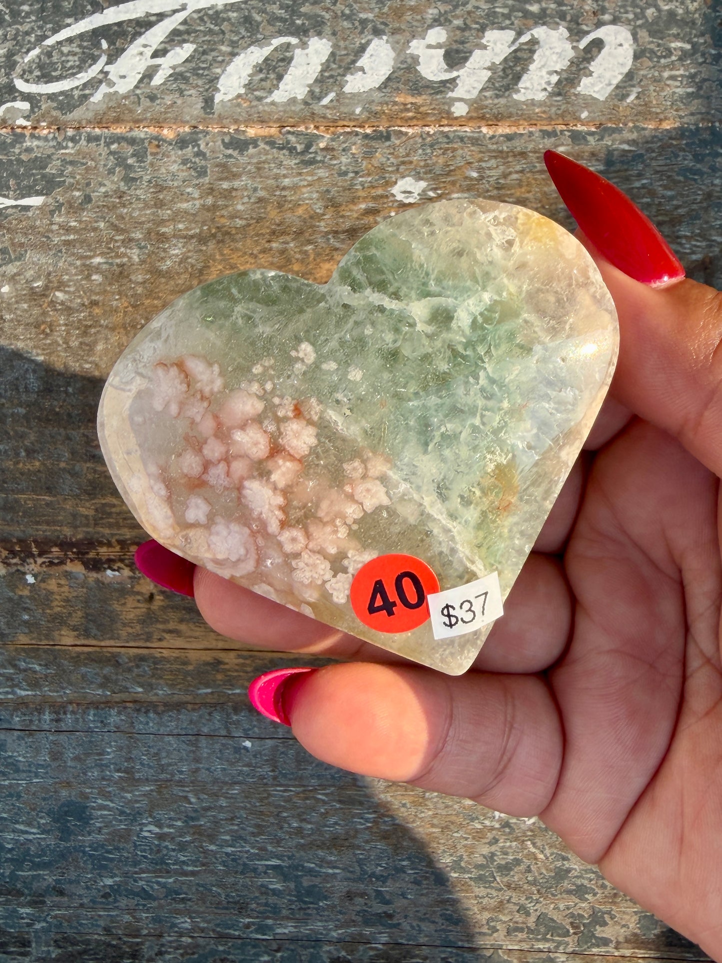 Gorgeous Flower Agate Heart | Opt 40