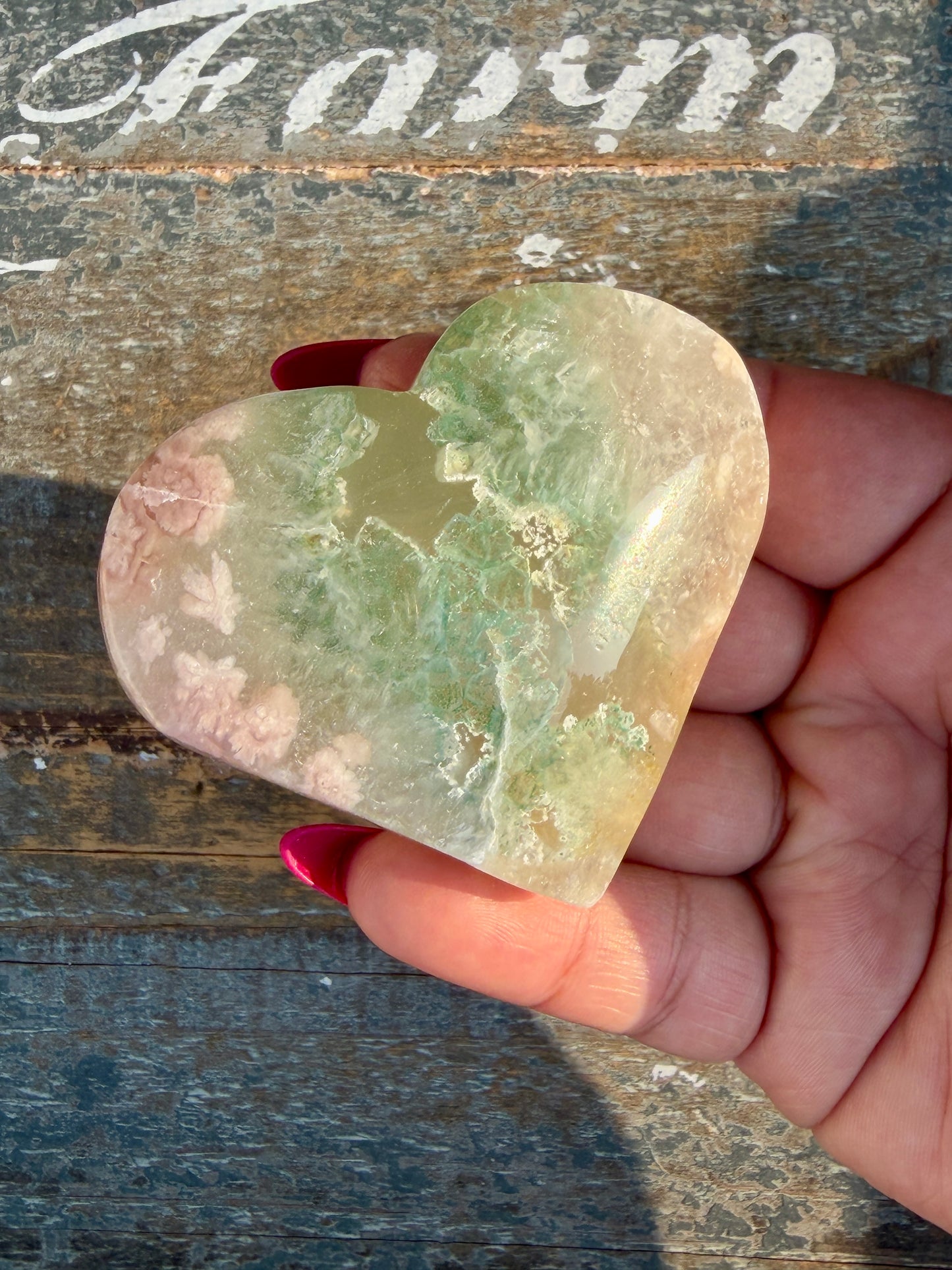 Gorgeous Flower Agate Heart | Opt 40