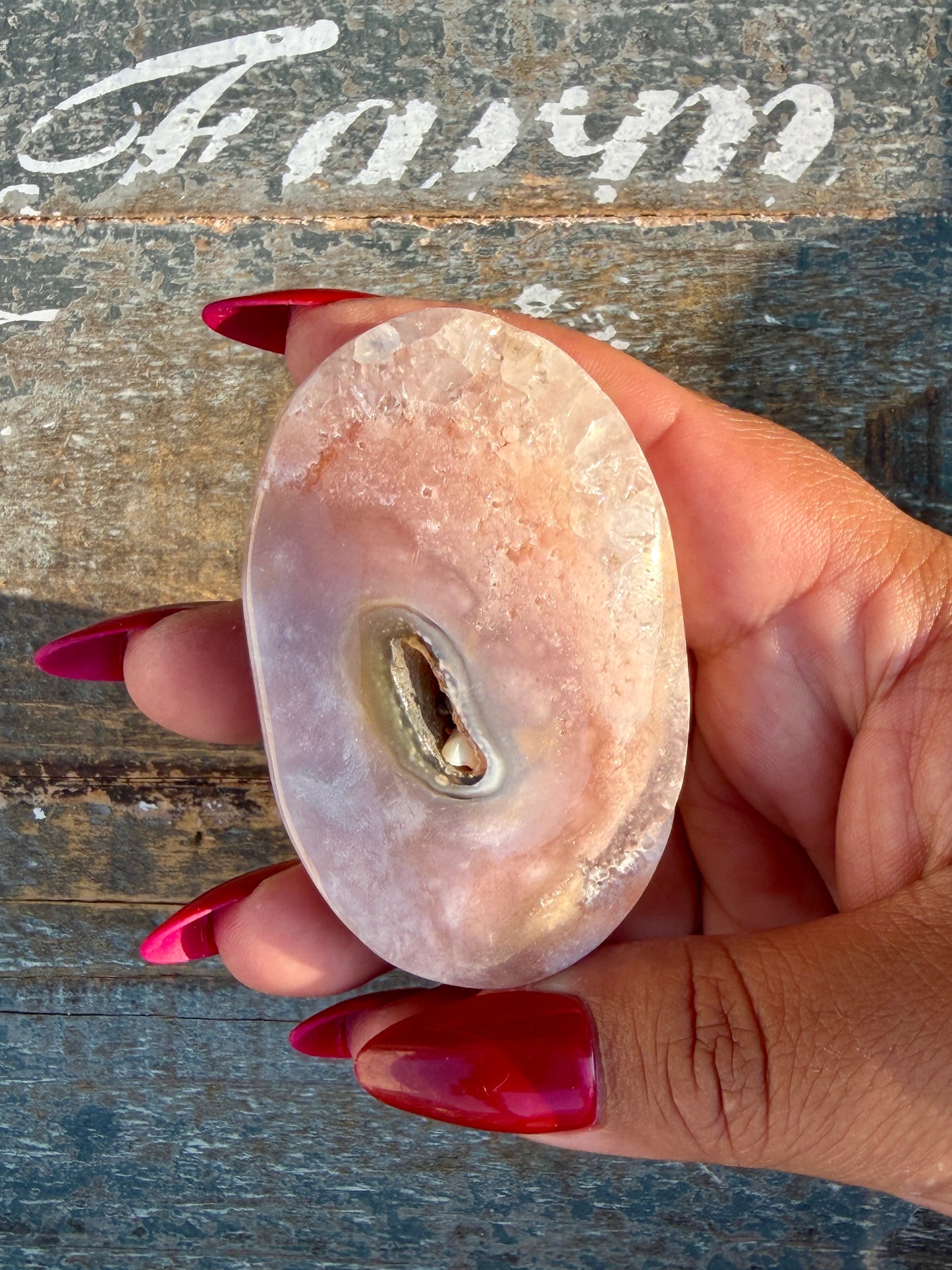 Gorgeous Flower Agate Palm Stone | Opt 33