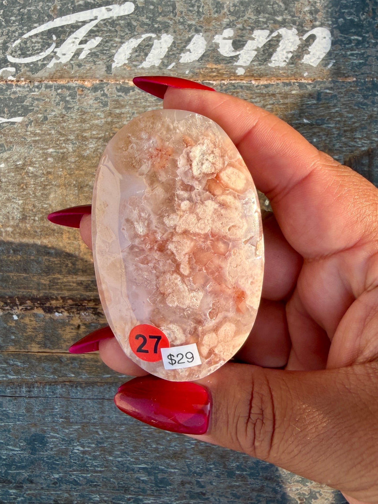 Gorgeous Flower Agate Palm Stone | Opt 27