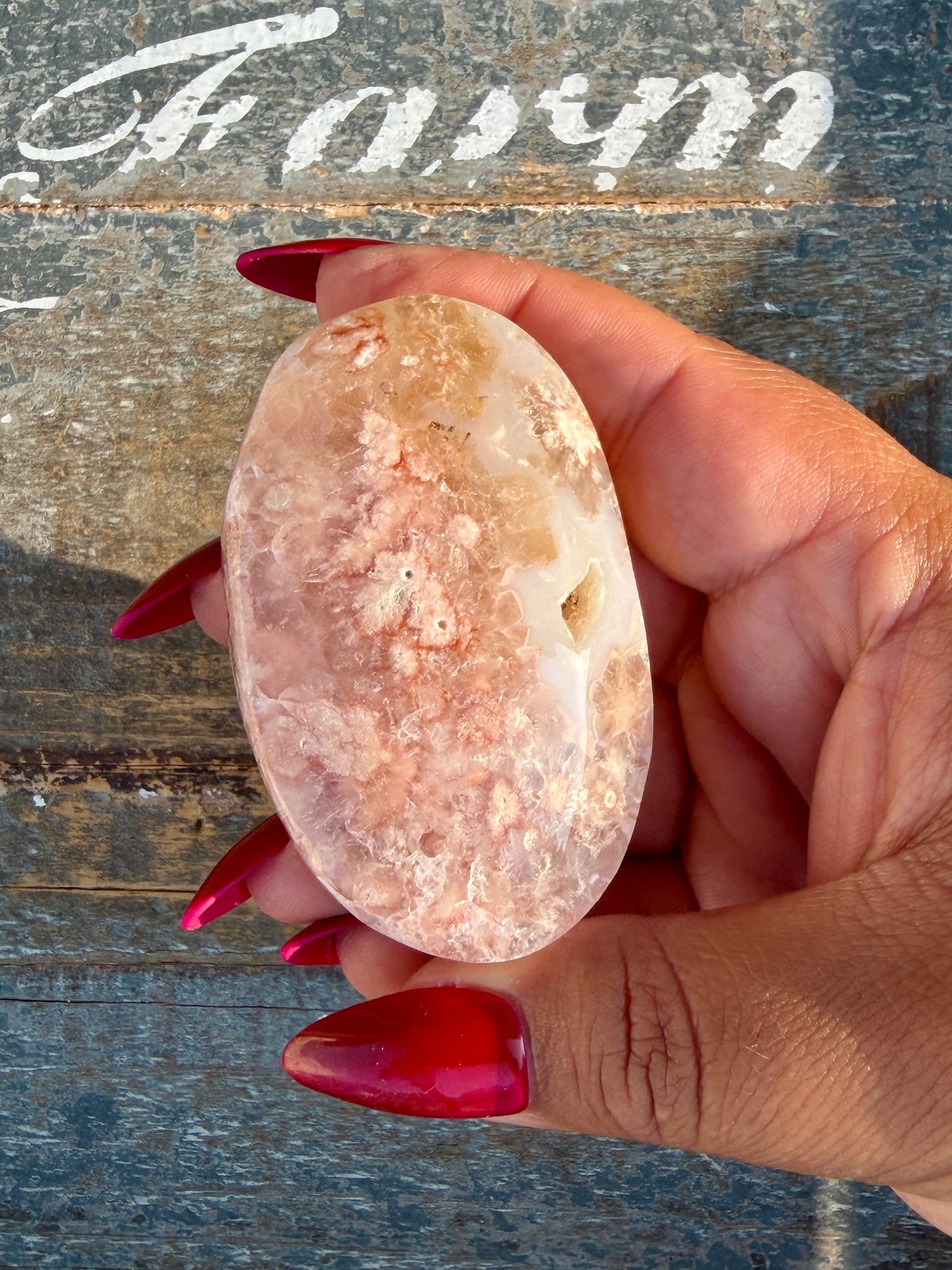 Gorgeous Flower Agate Palm Stone | Opt 27
