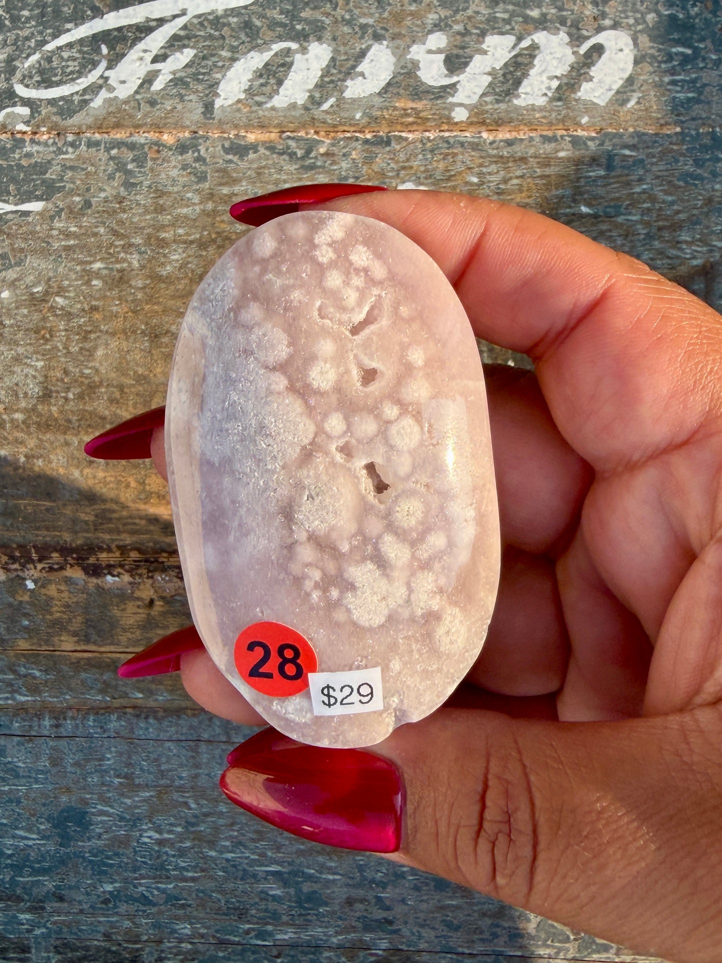 Gorgeous Flower Agate Palm Stone | Opt 28
