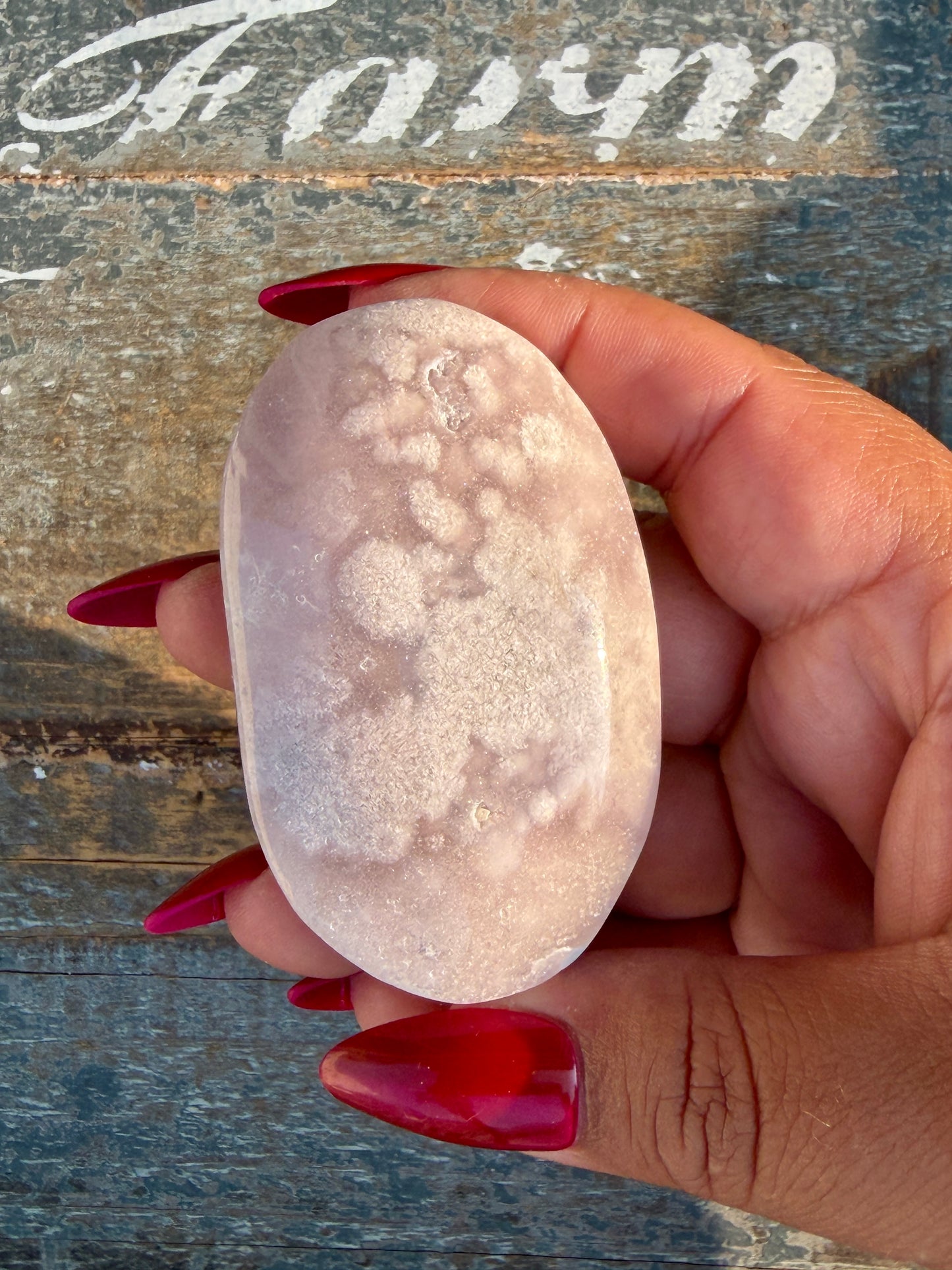 Gorgeous Flower Agate Palm Stone | Opt 28