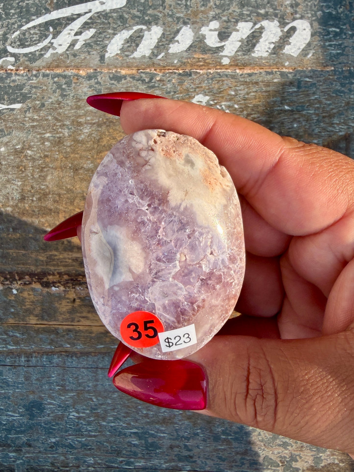 Gorgeous Flower Agate Palm Stone | Opt 35