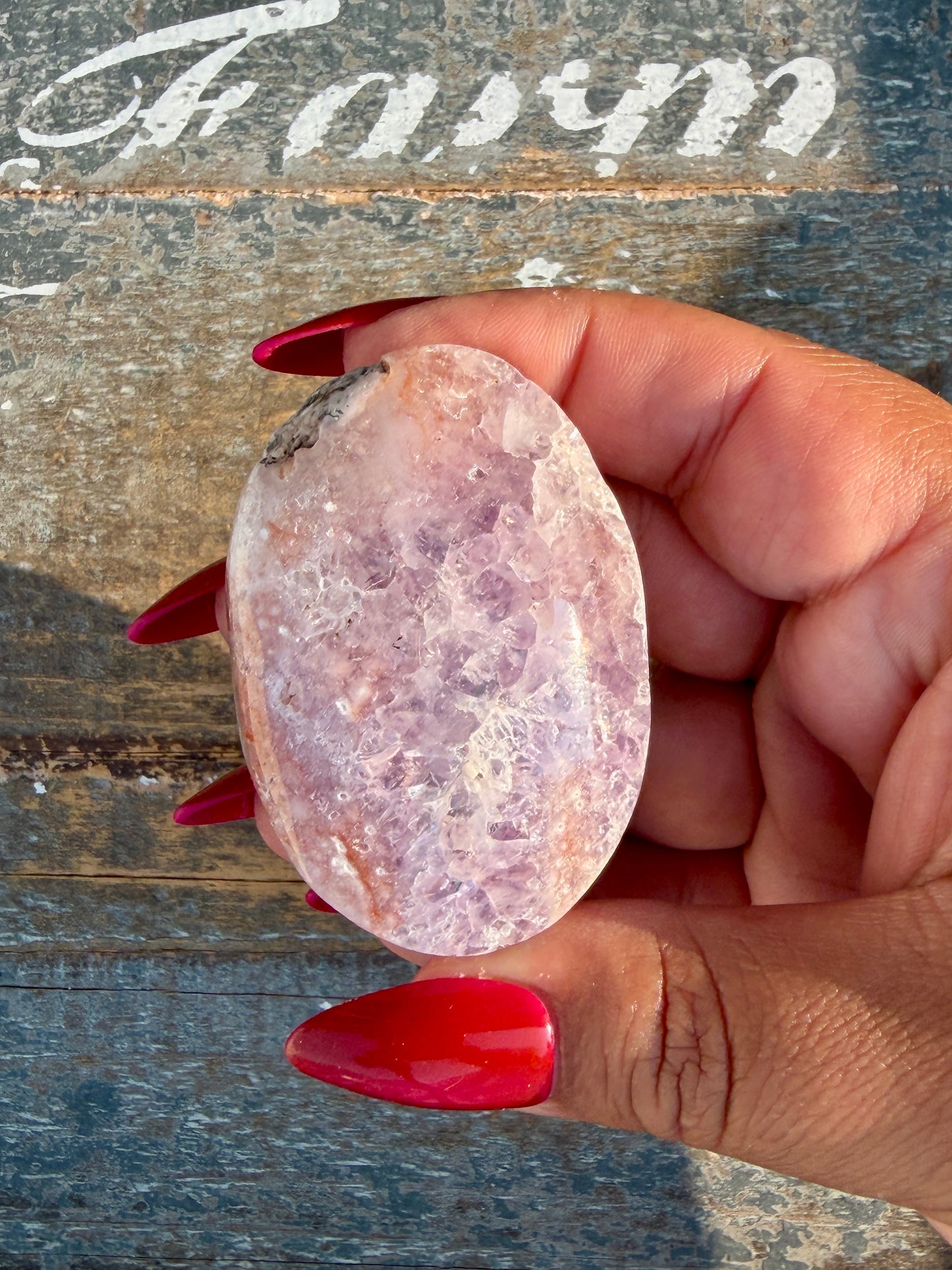 Gorgeous Flower Agate Palm Stone | Opt 35