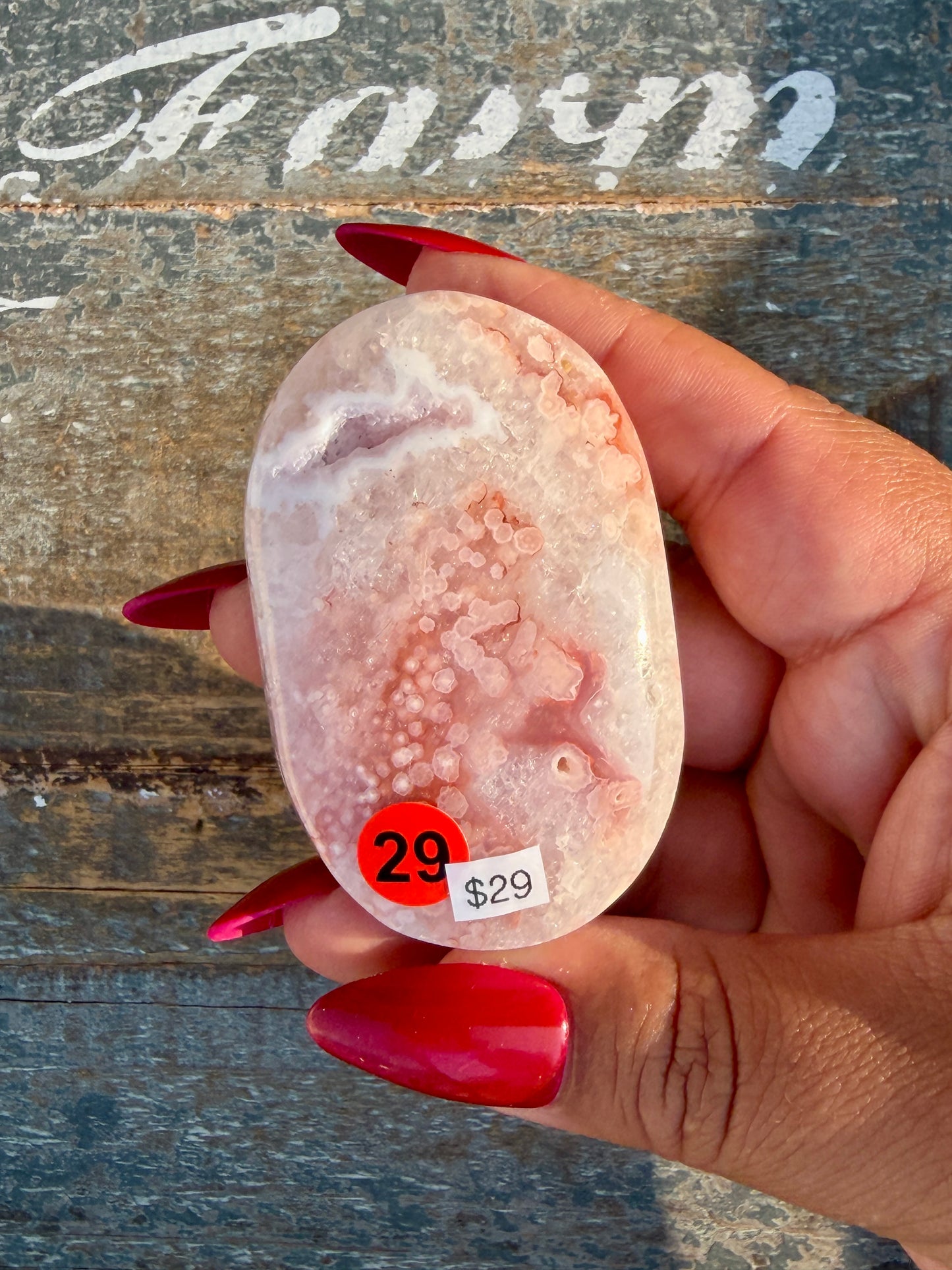 Gorgeous Flower Agate Palm Stone | Opt 29