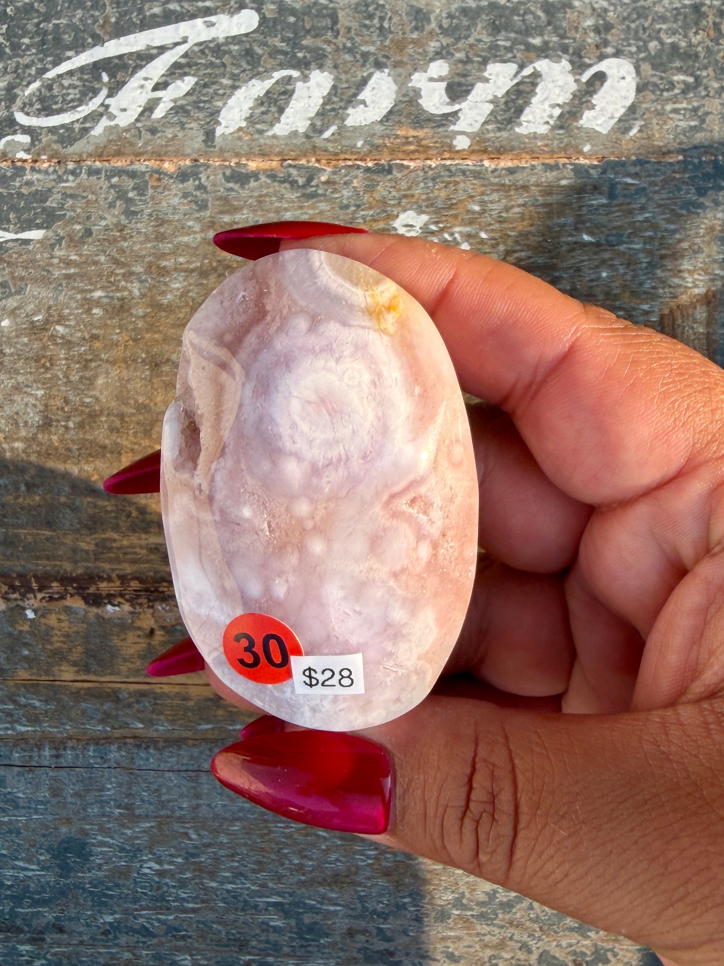 Gorgeous Flower Agate Palm Stone | Opt 30