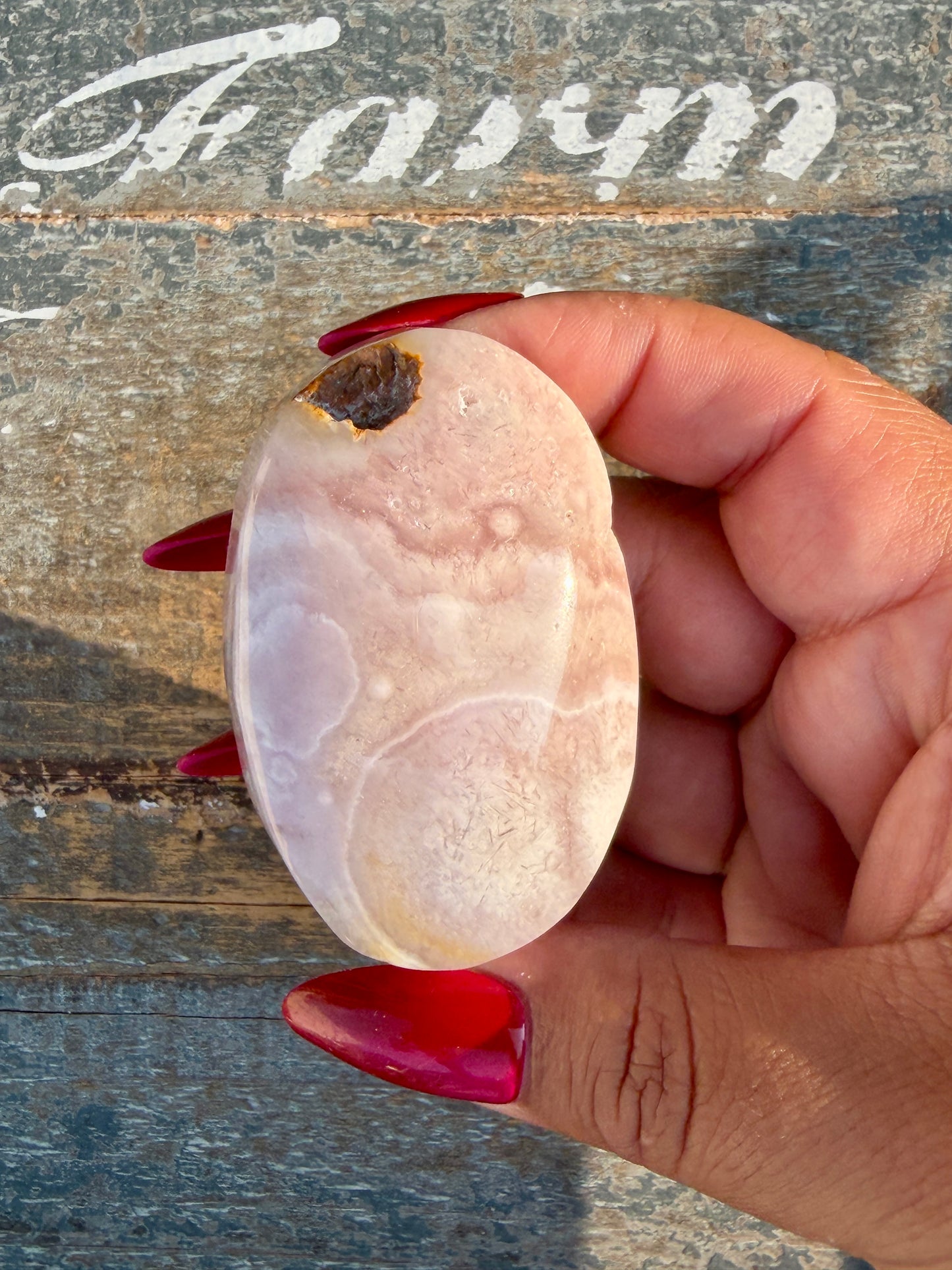 Gorgeous Flower Agate Palm Stone | Opt 30