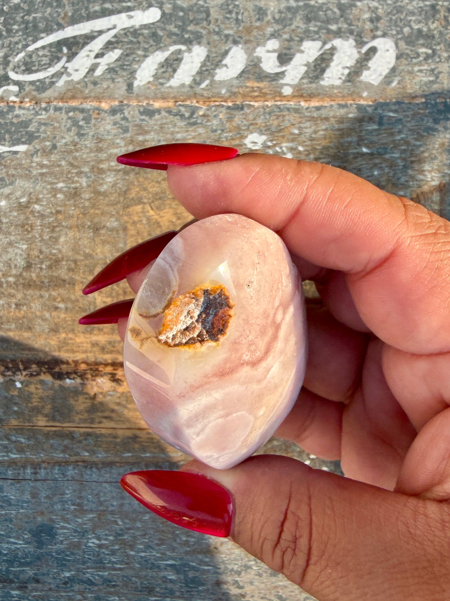 Gorgeous Flower Agate Palm Stone | Opt 30
