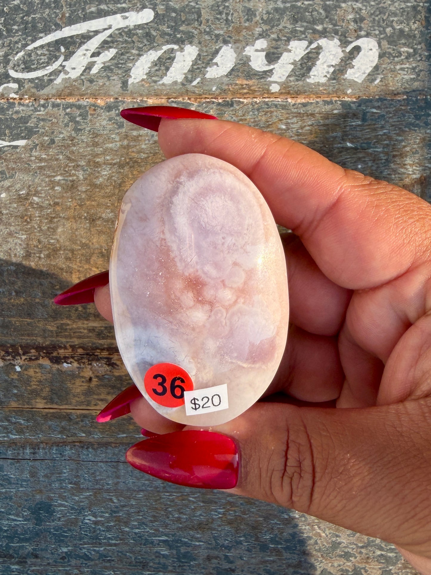 Gorgeous Flower Agate Palm Stone | Opt 36