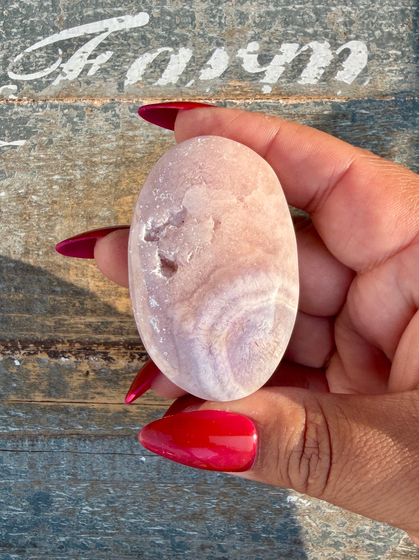 Gorgeous Flower Agate Palm Stone | Opt 36