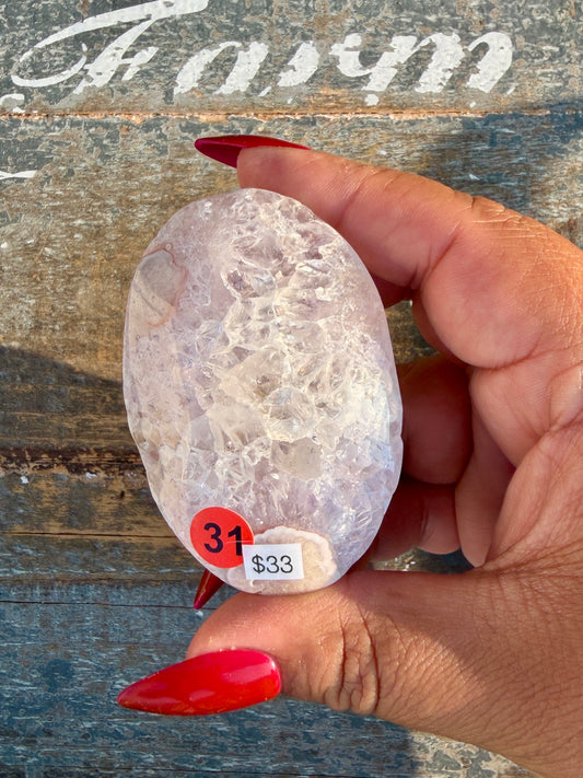 Gorgeous Flower Agate Palm Stone | Opt 31