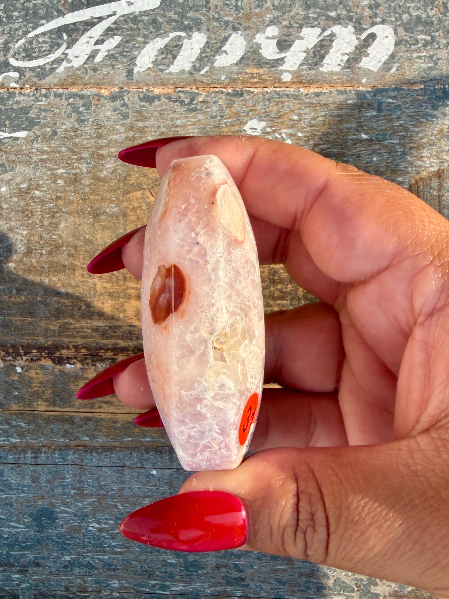 Gorgeous Flower Agate Palm Stone | Opt 31
