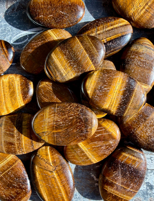 One (1) Gorgeous Tigers Eye Palm Stone | Money Manifestation*