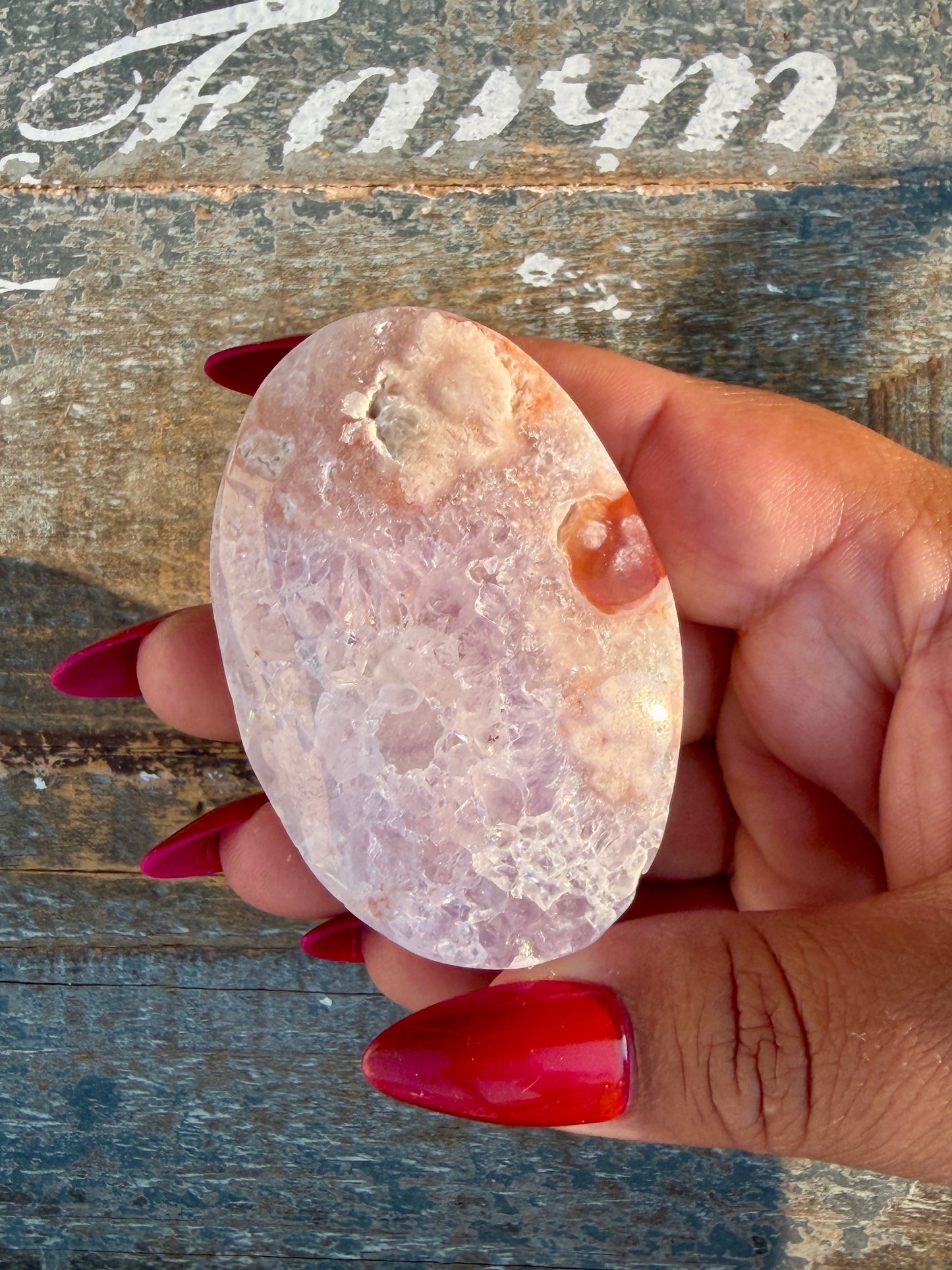 Gorgeous Flower Agate Palm Stone | Opt 31