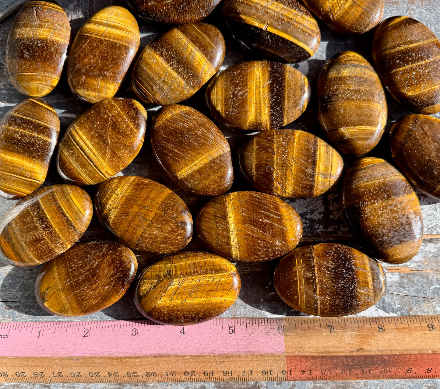 One (1) Gorgeous Tigers Eye Palm Stone | Money Manifestation*