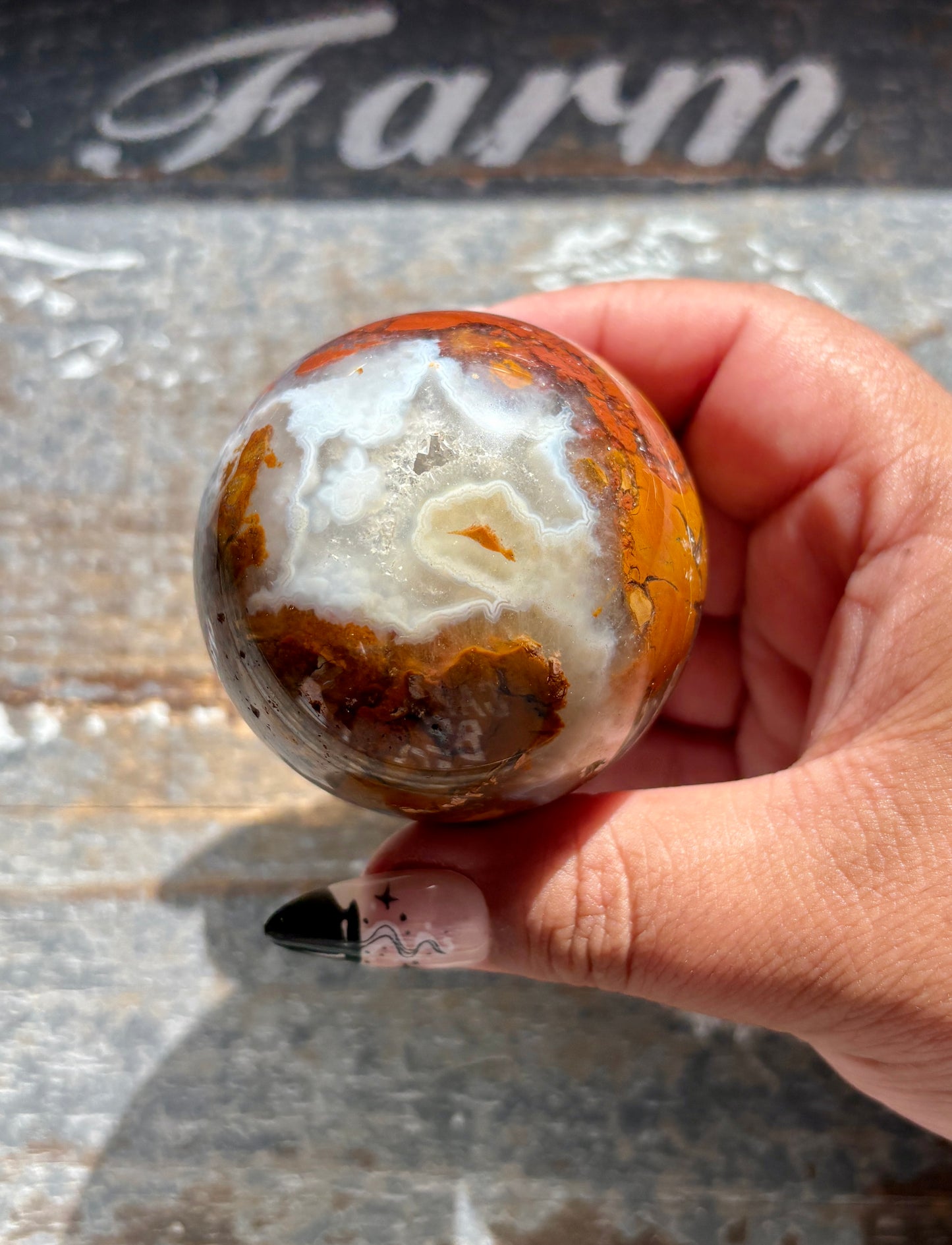 Gorgeous Brecciated Jasper in Agate Sphere from Indonesia