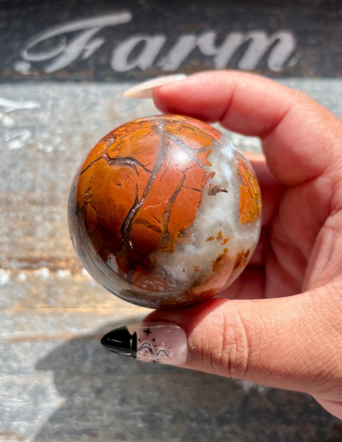 Gorgeous Brecciated Jasper in Agate Sphere from Indonesia