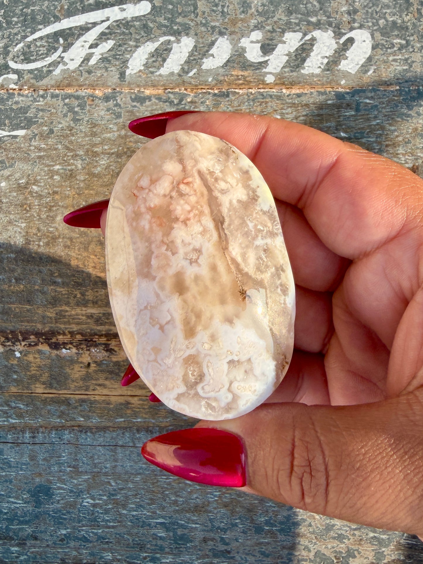 Gorgeous Flower Agate Palm Stone | Opt 32