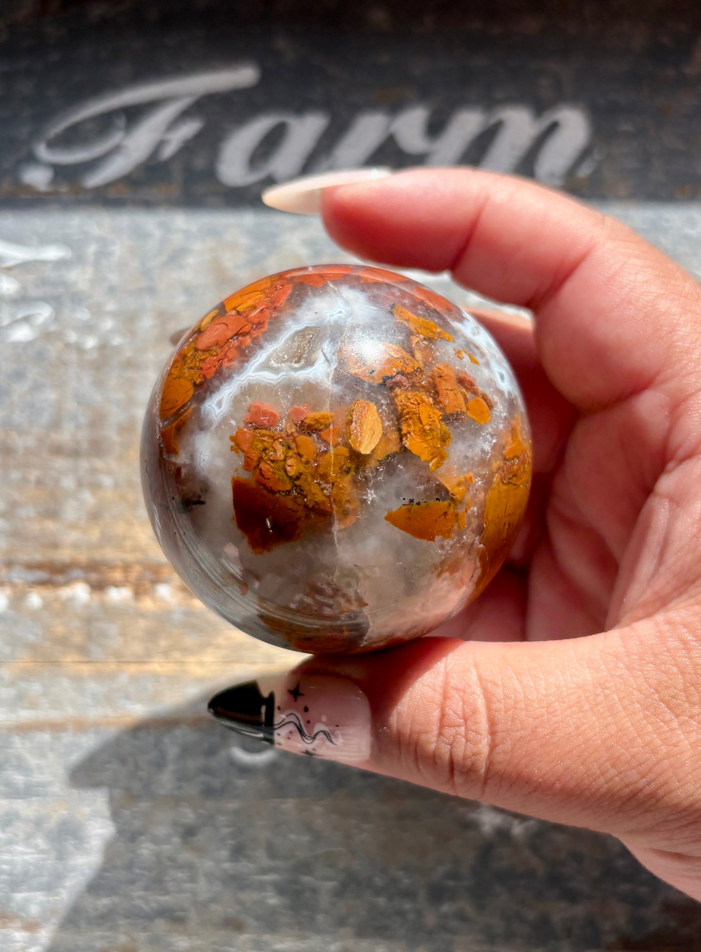 Gorgeous Brecciated Jasper in Agate Sphere from Indonesia