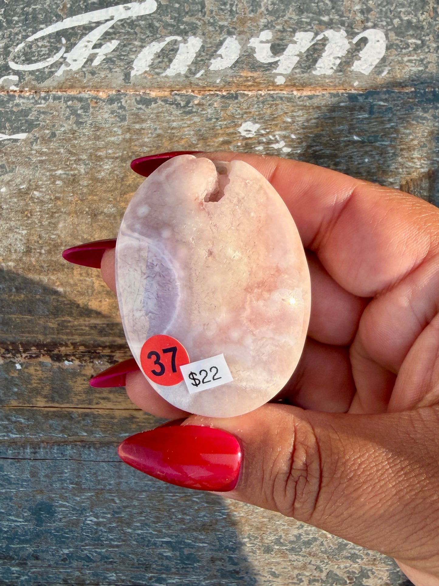 Gorgeous Flower Agate Palm Stone | Opt 37