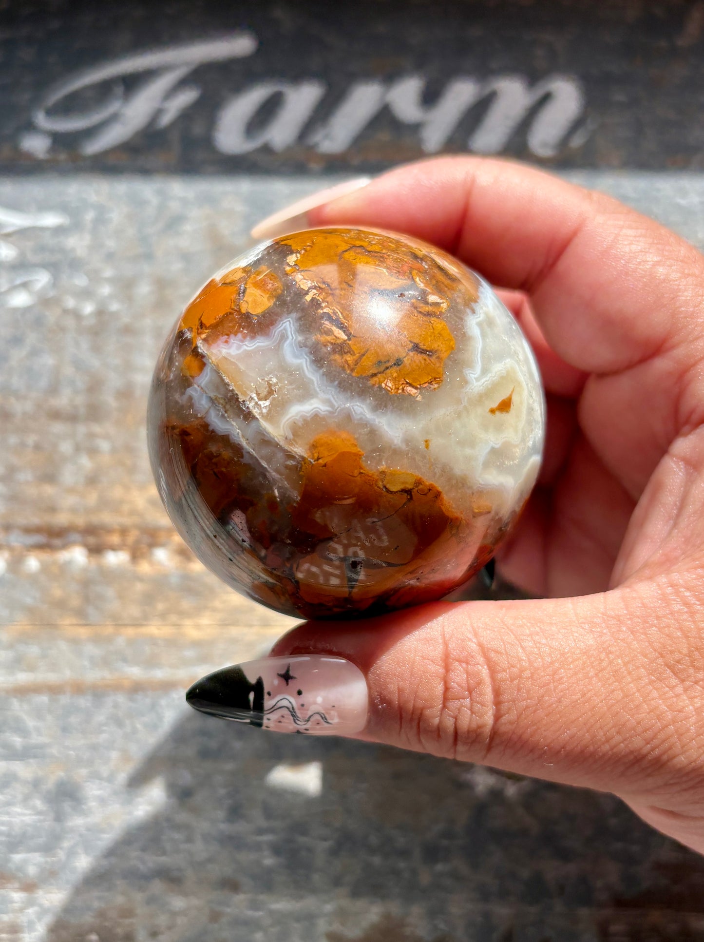 Gorgeous Brecciated Jasper in Agate Sphere from Indonesia