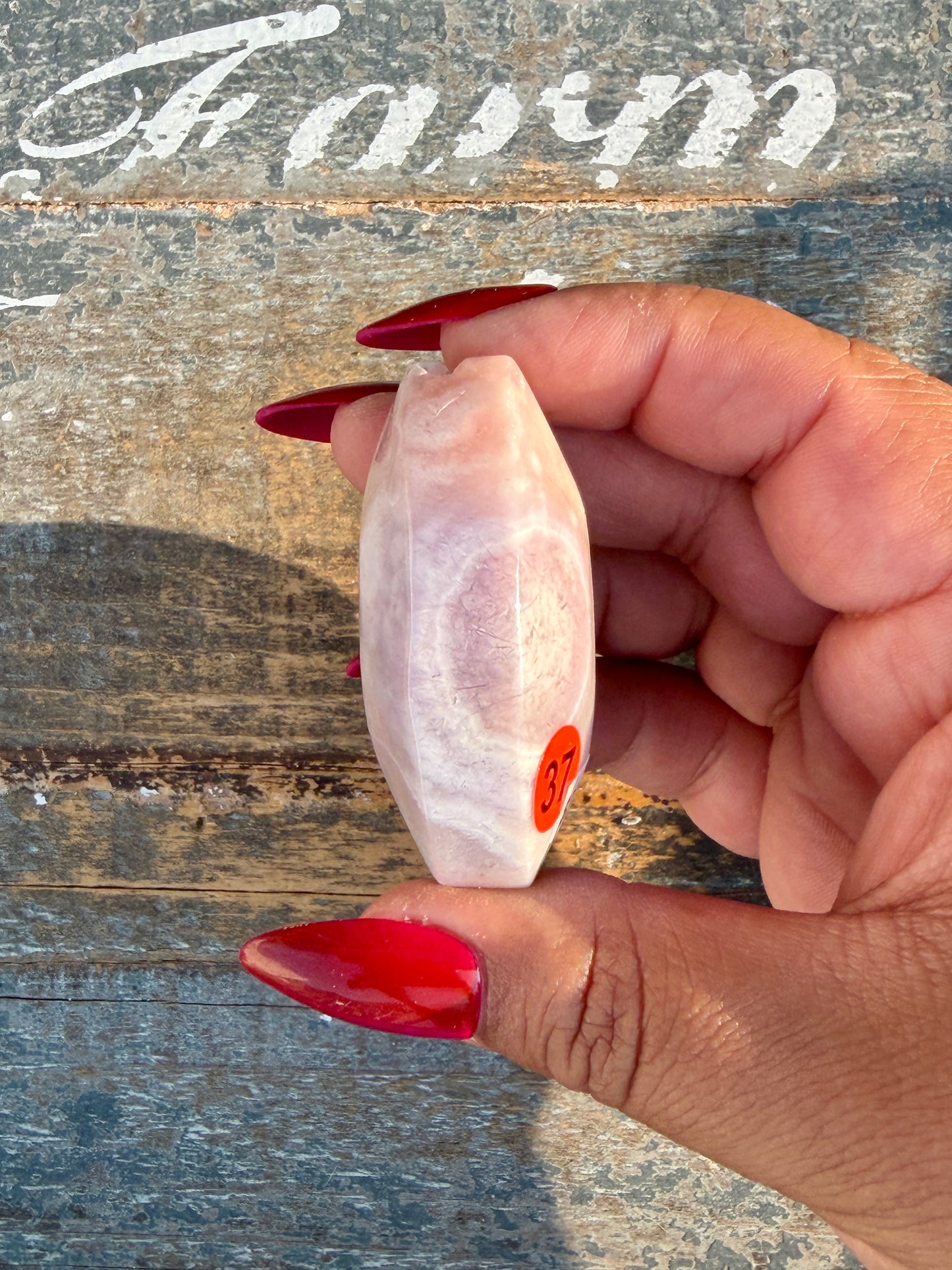 Gorgeous Flower Agate Palm Stone | Opt 37
