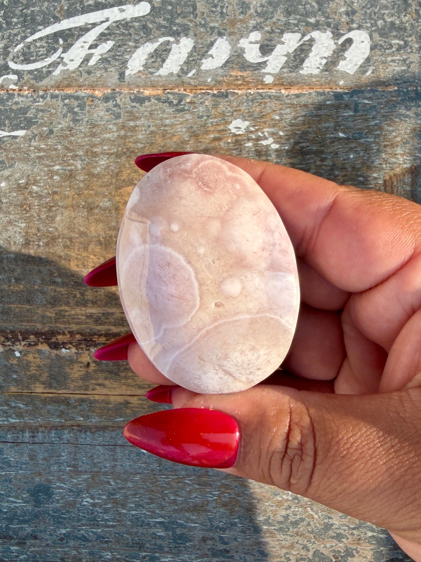 Gorgeous Flower Agate Palm Stone | Opt 37