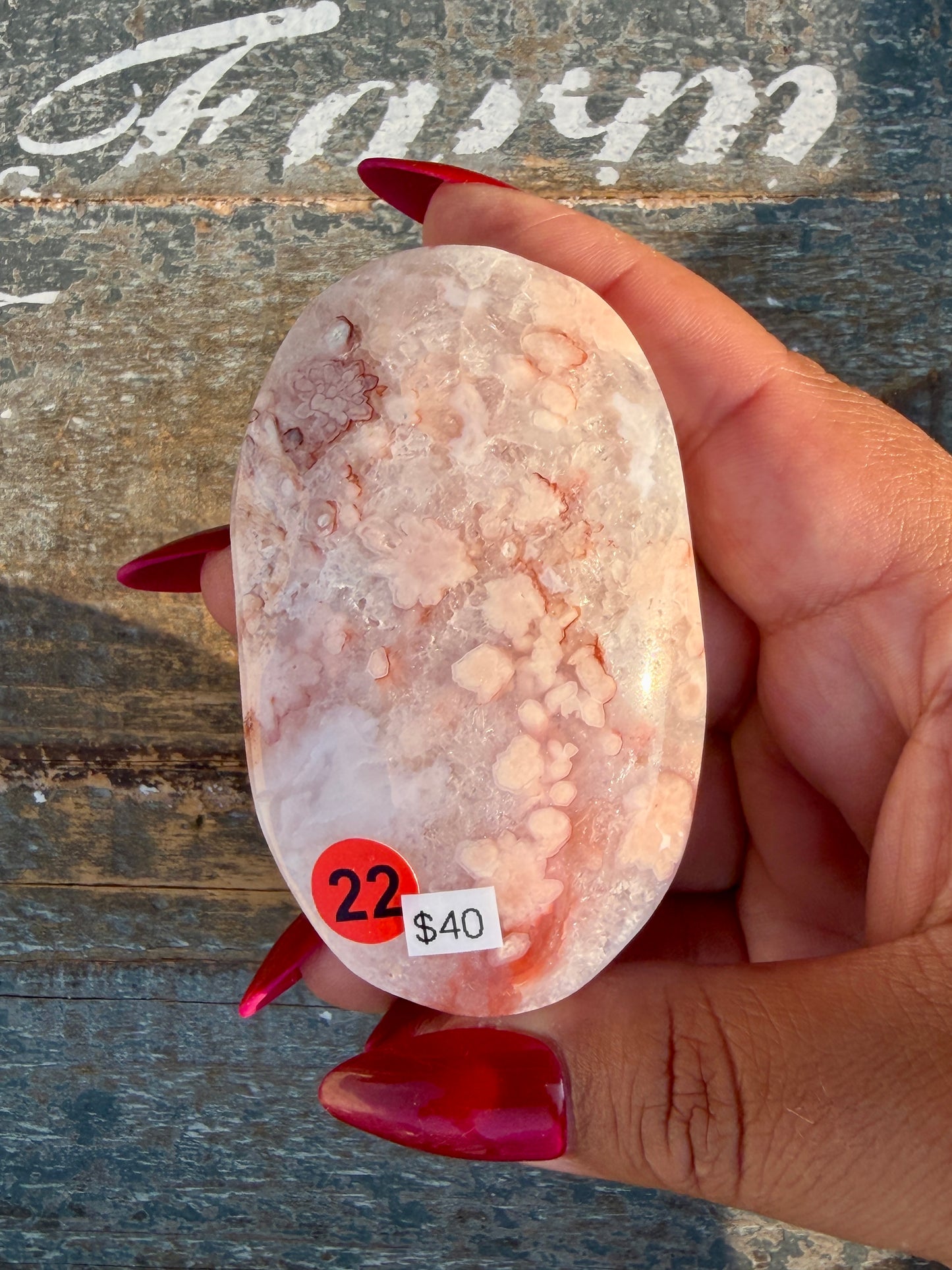 Gorgeous Flower Agate Palm Stone | Opt 22