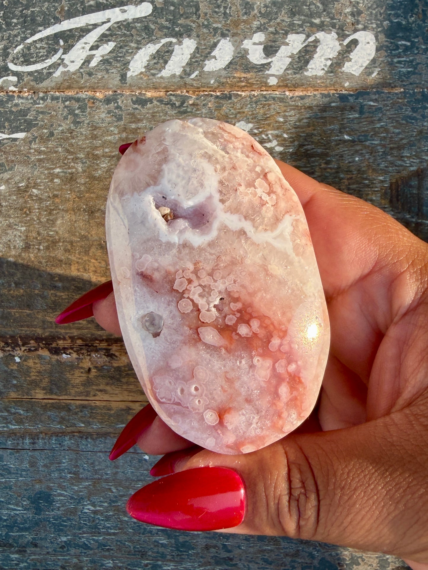 Gorgeous Flower Agate Palm Stone | Opt 22