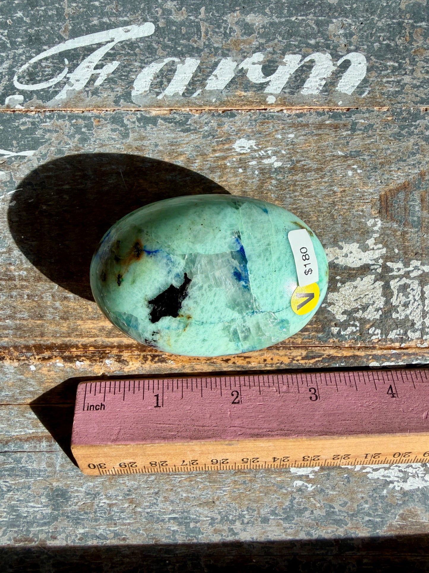 Gorgeous ChrysocollaX & Azurite Palm Stone | India | Opt V