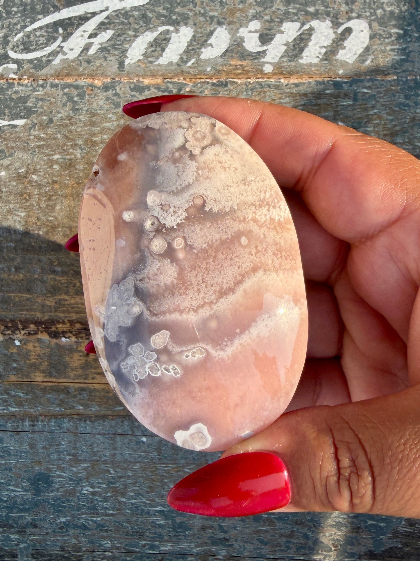 Gorgeous Flower Agate Palm Stone | Opt 23
