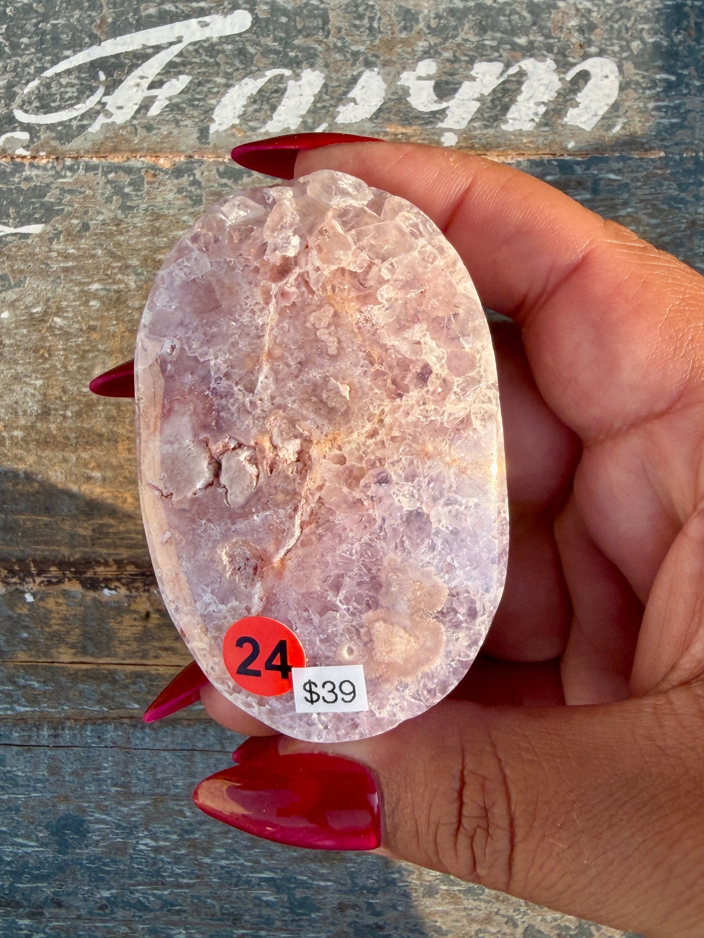 Gorgeous Flower Agate Palm Stone | Opt 24