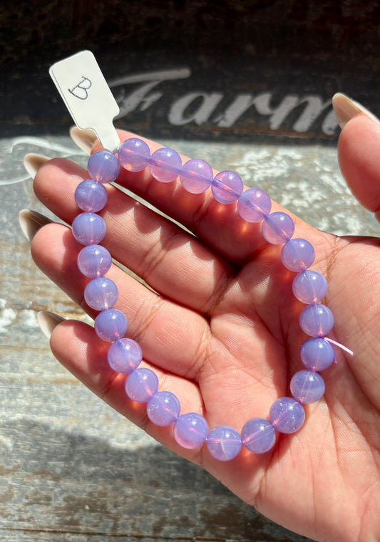 Gorgeous Dark Grade Lavender Moon Quartz Bracelet B