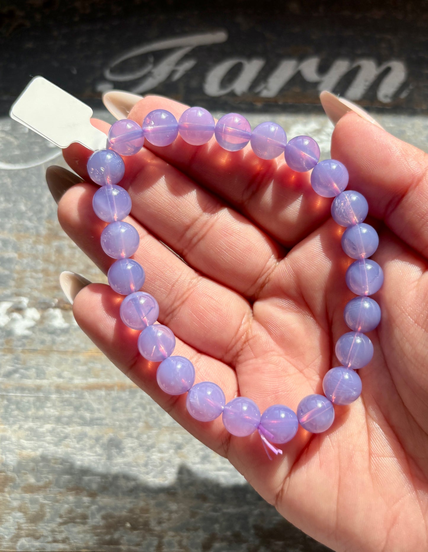 Gorgeous Dark Grade Lavender Moon Quartz Bracelet B