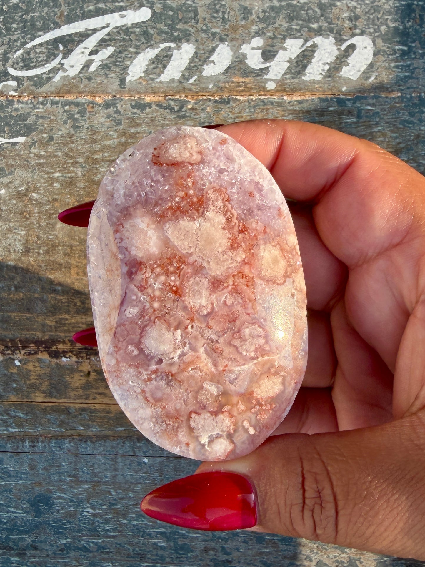 Gorgeous Flower Agate Palm Stone | Opt 24